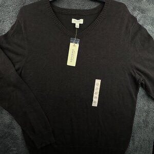 NWT Sonoma Lifestyle 100% Cotton Knit Sweater Size XL Pullover V Neck Adult